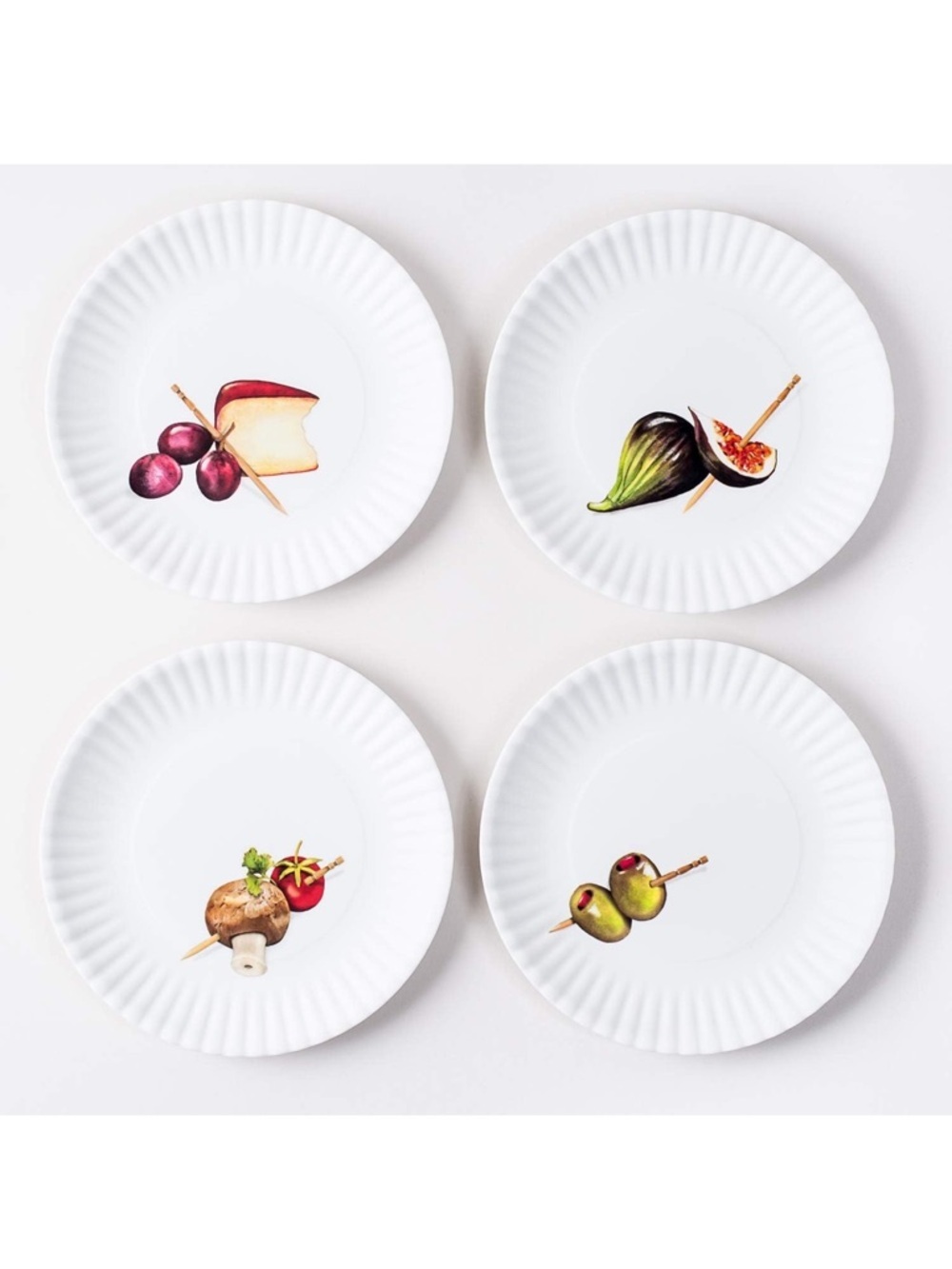 One Hundred 80 Degrees Melamine Appetizer Dessert Plates Set Of 4 7” Charcuterie